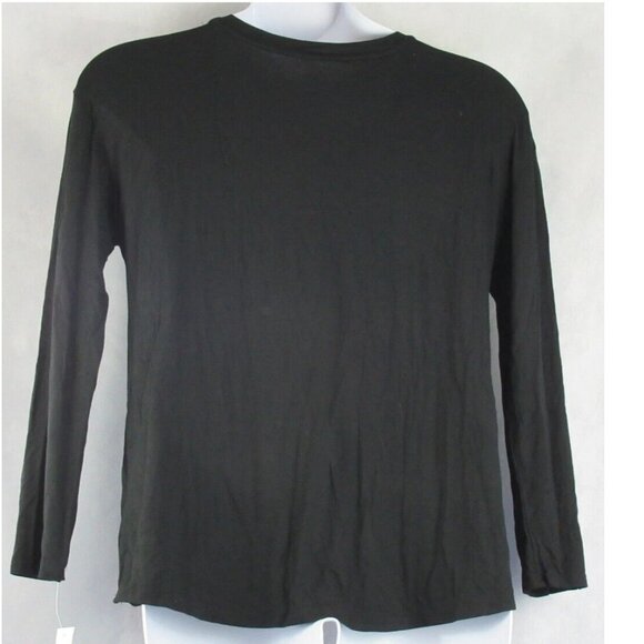 Alfani Women's Long-Sleeve Scoop-Neck Pajama Top T-Shirt, Black - Picture 3 of 3